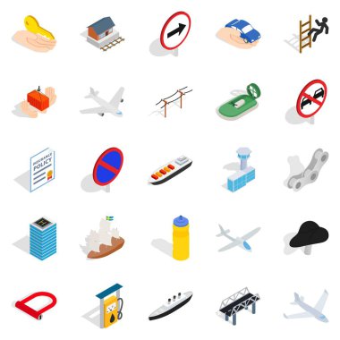 Hazırlık Icons set, izometrik stili