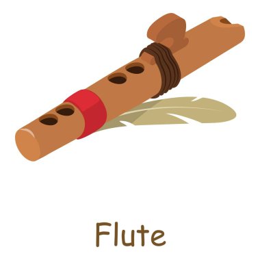 Flüt simgesi, izometrik 3d stili