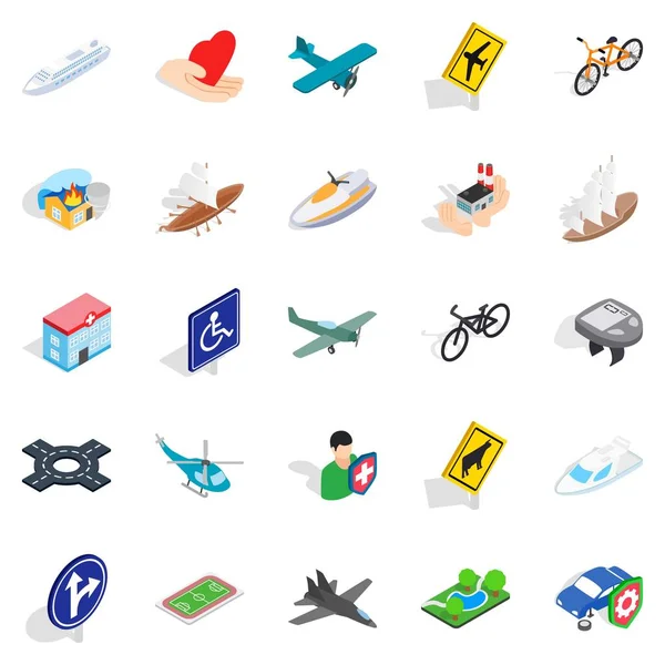 Güvenli taşıma simgeler kümesi, izometrik stili