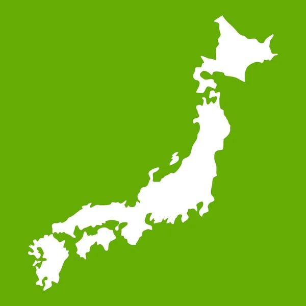 Mapa Japonska ikonu zelené — Stockový vektor