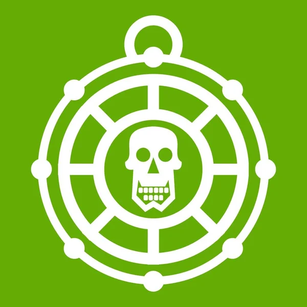 Piraat amulet pictogram groen — Stockvector