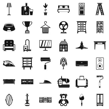 Mutfak Icons set, basit tarzı