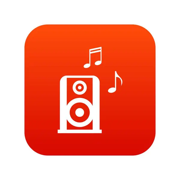 Digitale rood van het pictogram van draagbare muziek-speacker — Stockvector