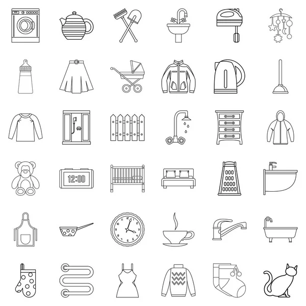 Conjunto de ícones de casa, estilo esboço — Vetor de Stock