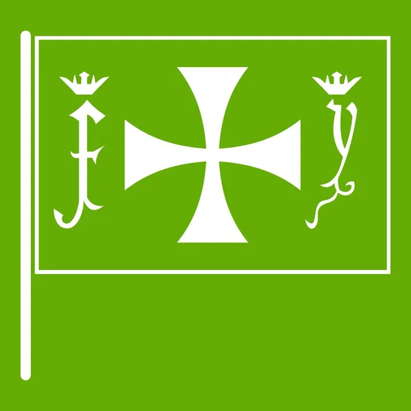 Flagge des Kolumbus-Symbols grün — Stockvektor