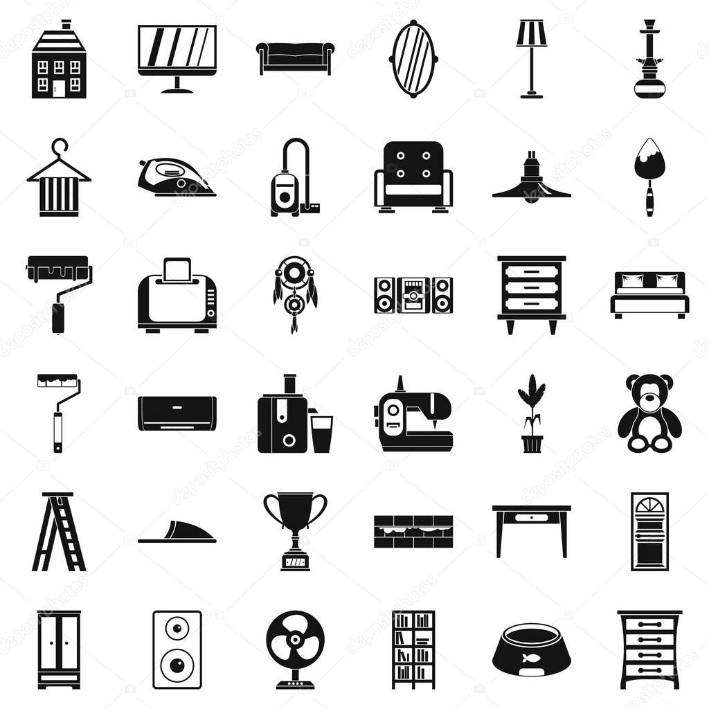 Printer icons set. Simple style of 36 printer vector icons for web isolated on white background
