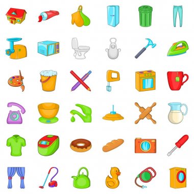 Telefon Icons set, karikatür tarzı