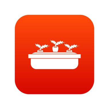 Bir ahşap pot simgesi dijital kırmızı havuç