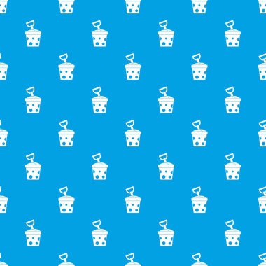 Kesintisiz mavi oyuncak kova ve kürek desen