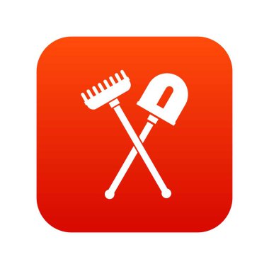 Kürek ve komisyon simgesi dijital kırmızı