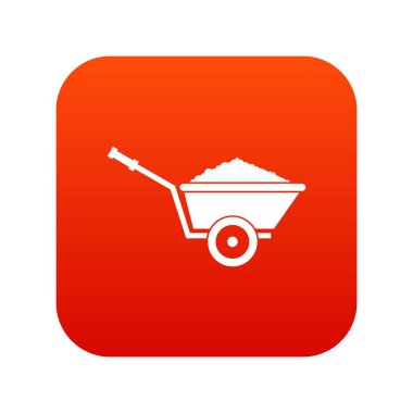 Bahçe el arabası simgesi dijital kırmızı
