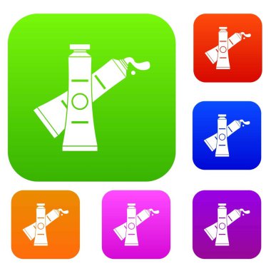 Yağlı boya renk koleksiyonu ayarla