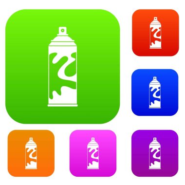 Renkli sprey renk koleksiyonu ayarla