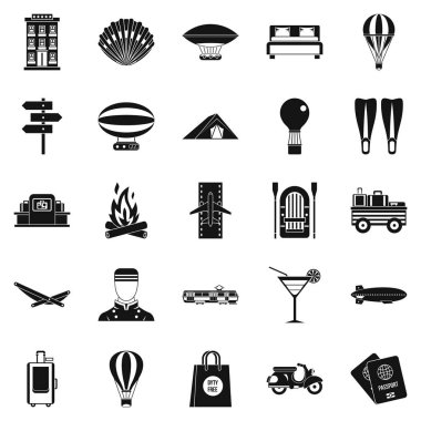 Icons set, basit tarzı hareket zamanı