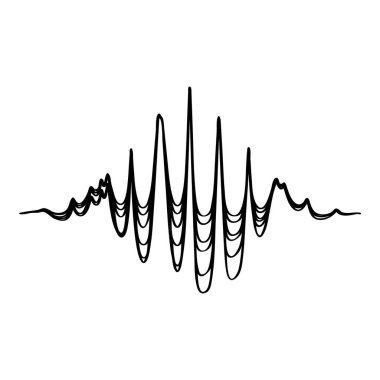 Ses Ekolayzır soundwave simgesi, basit siyah stil