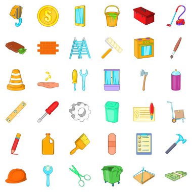 Ev onarım Icons set, karikatür tarzı