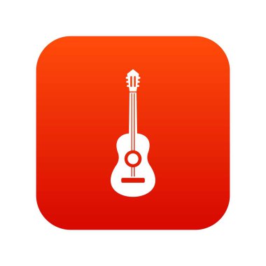 Klasik Gitar simgesi dijital kırmızı