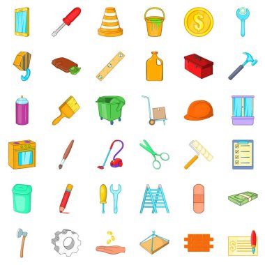 Duvar Icons set, karikatür tarzı