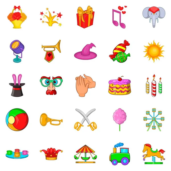 Sirk Icons set seyahat, karikatür tarzı