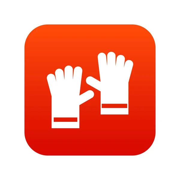 Luvas de borracha ícone digital vermelho — Vetor de Stock
