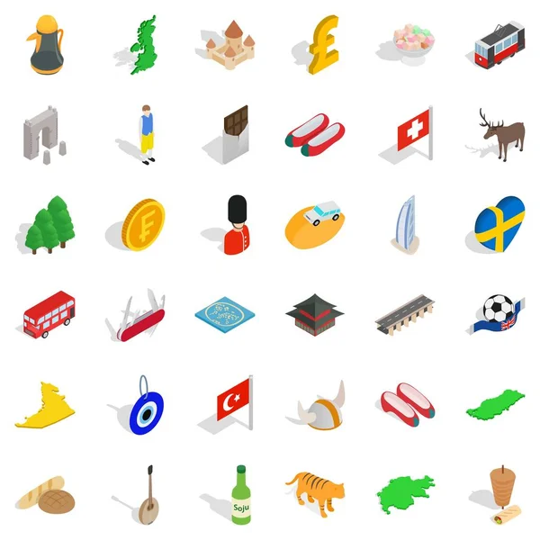 Kale Icons set, izometrik stili