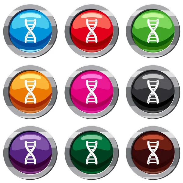 DNA dizisi 9 koleksiyonu ayarla — Stok Vektör