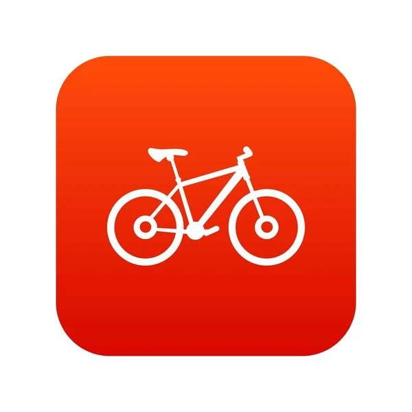 Icône vélo numérique rouge — Image vectorielle