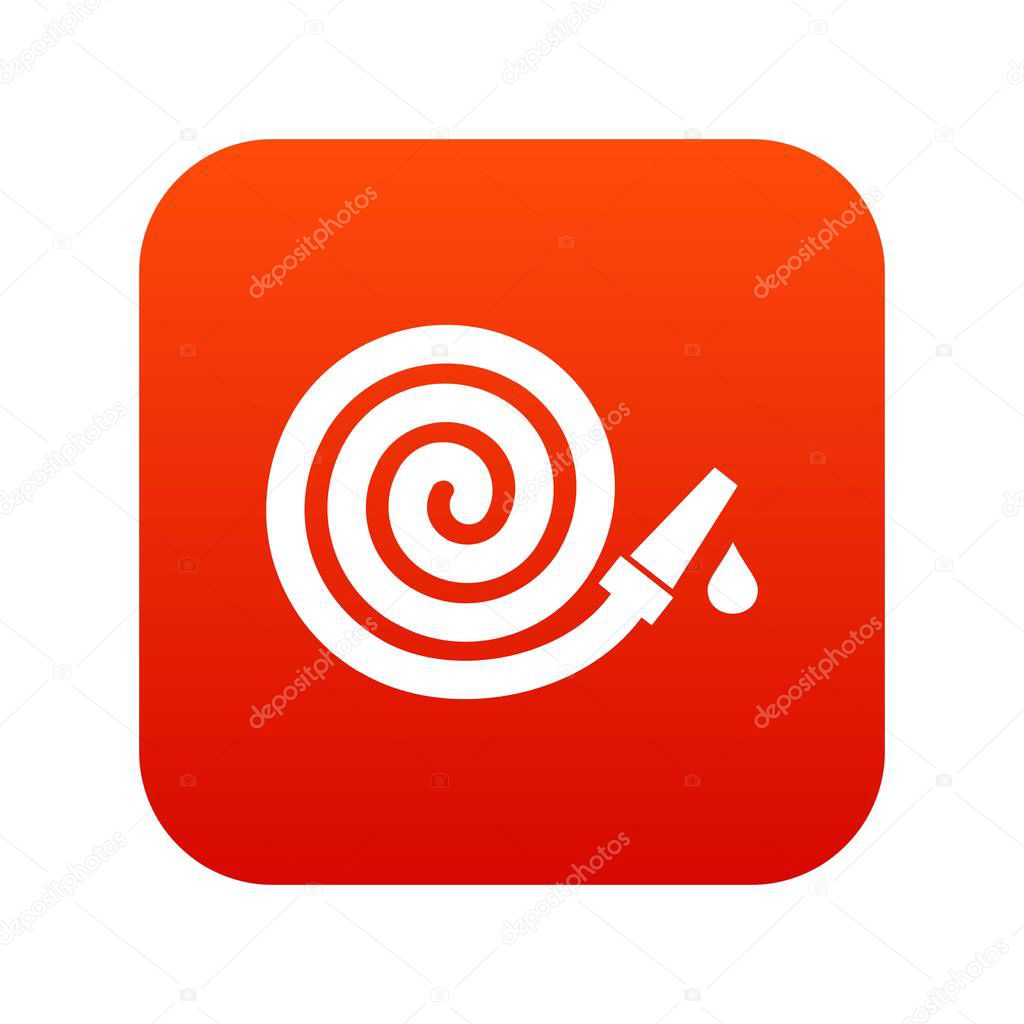 Garden hose icon digital red