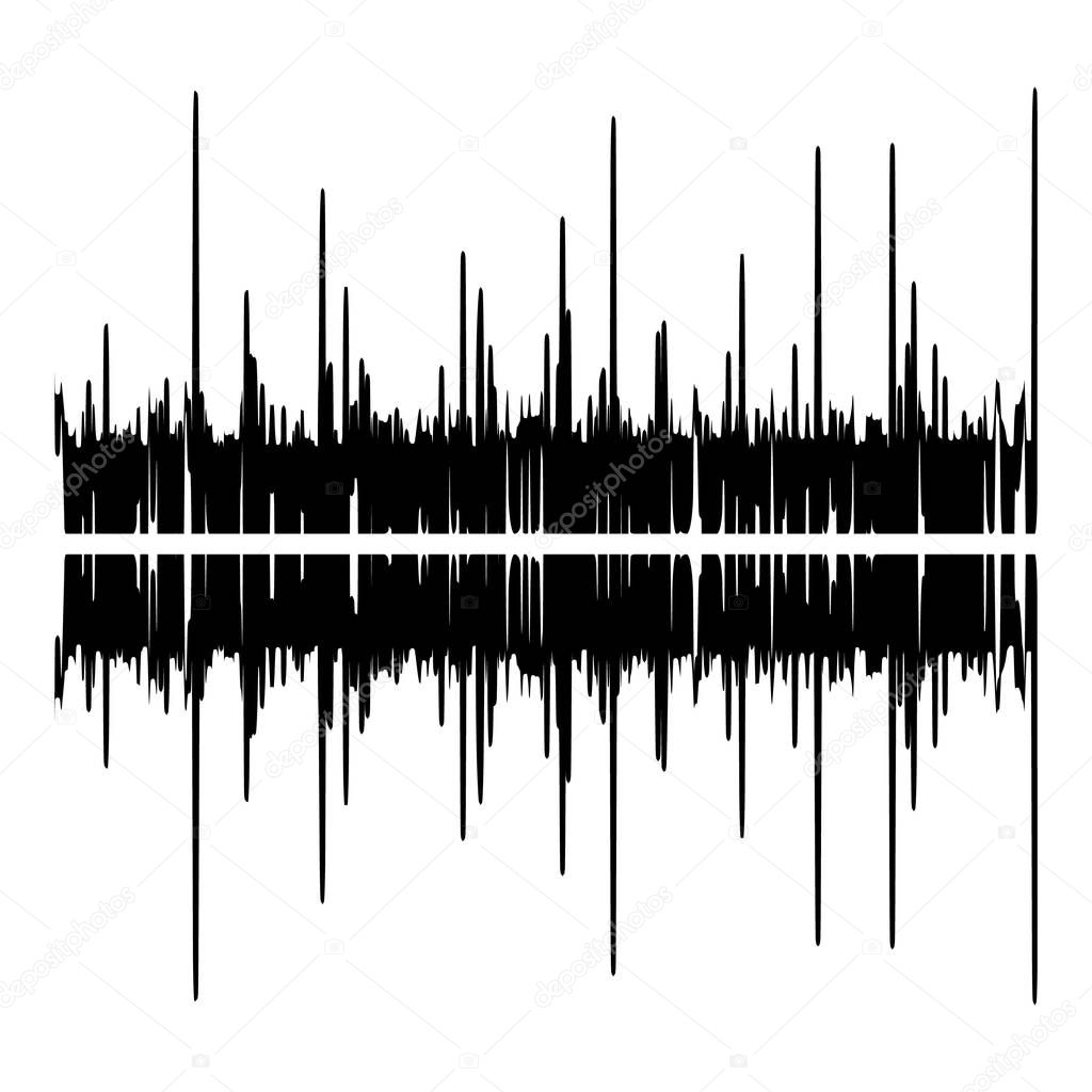 Audio equalizer illustration icon, simple black style