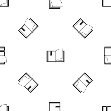 Açık kitap desen sorunsuz siyah