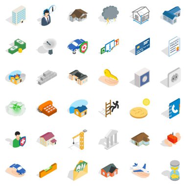 Tuğla Icons set, izometrik stili