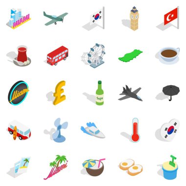 Pahalı zevk Icons set, izometrik stili