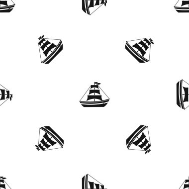 Tekne yelken desen sorunsuz siyah ile