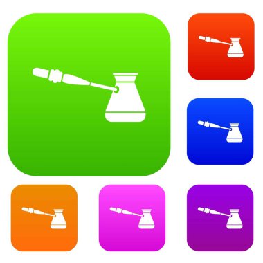 Kahve cezve renk koleksiyonu ayarla