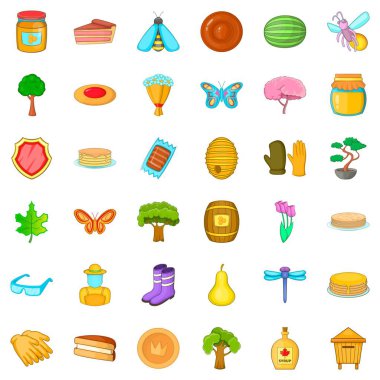 Icons set, karikatür tarzı gözleme