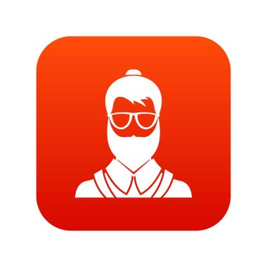 Hipsster adam simgesi dijital kırmızı