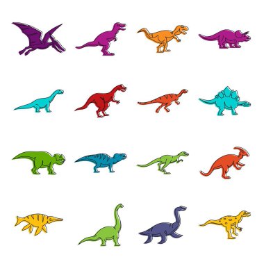 Dinozor simgeler kümesi doodle