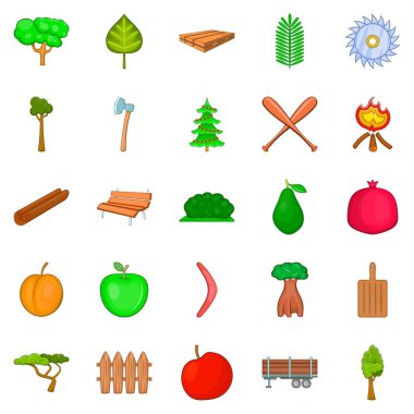 Kereste Icons set, karikatür tarzı