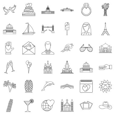 Balayı Icons set, anahat stili