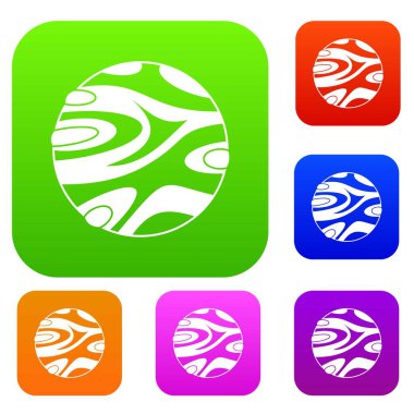 Çizgili gezegen renk koleksiyonu ayarla