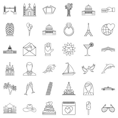 Kutlama Icons set, anahat stili