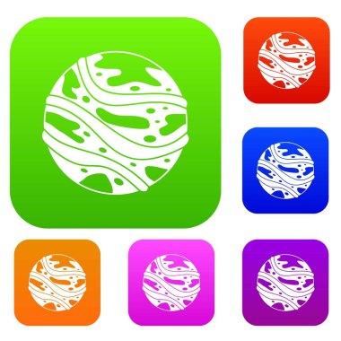 Yuvarlak gezegen renk koleksiyonu ayarla