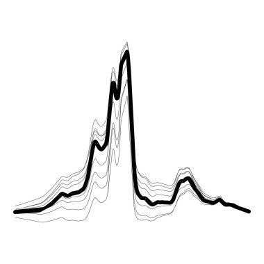 Ses Ekolayzır soyut simgesi, basit siyah stil