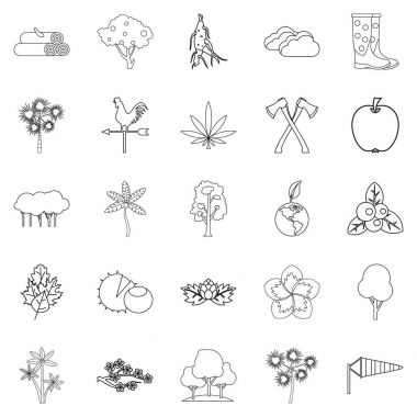 Bazı simgeler kümesi, anahat stili