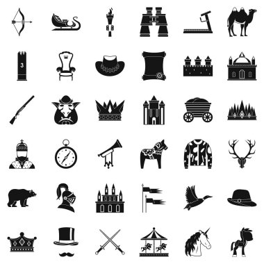 Kızak Icons set, basit tarzı