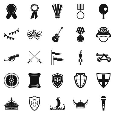 Liberallik Icons set, basit tarzı