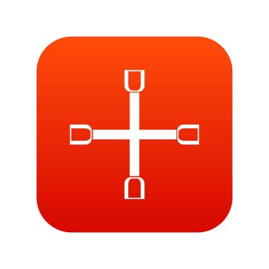 Tekerlek İngiliz anahtarı simgesini dijital kırmızı çapraz