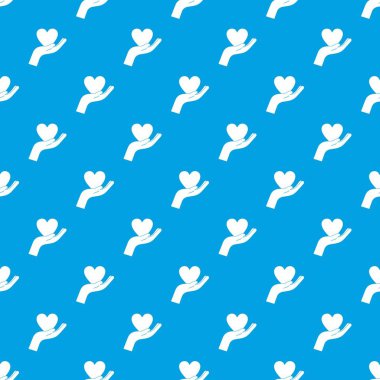 Kalp tutan el desen kesintisiz mavi