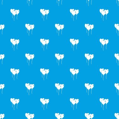 Kesintisiz mavi kalp şeklinde üç balon desen