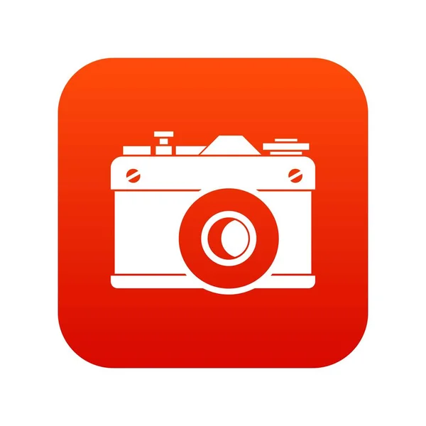 Icône caméra rétro numérique rouge — Image vectorielle